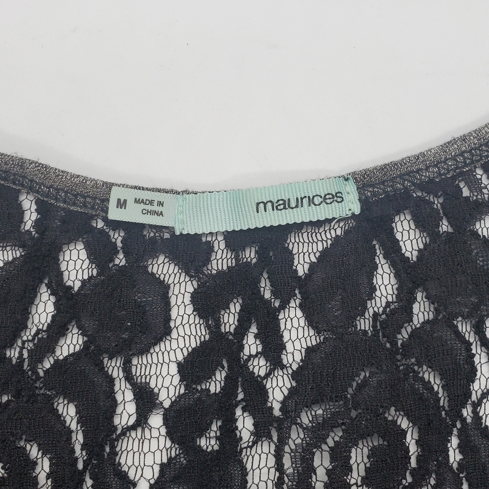 Maurices Graphic Print Long Sleeve Lace Back Top - Picture 4 of 6